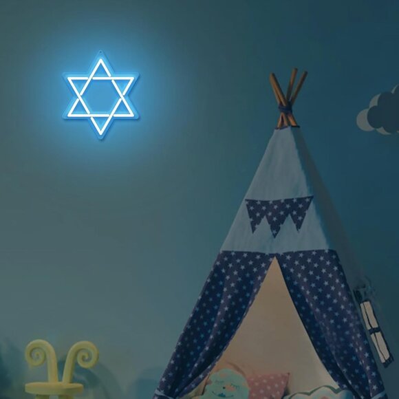 Star of David Neon Sign Hanukkah LED Wall Decor Jewish Light for Home Gift - Picture 6 of 8